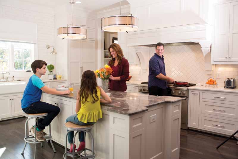 family in kitchen